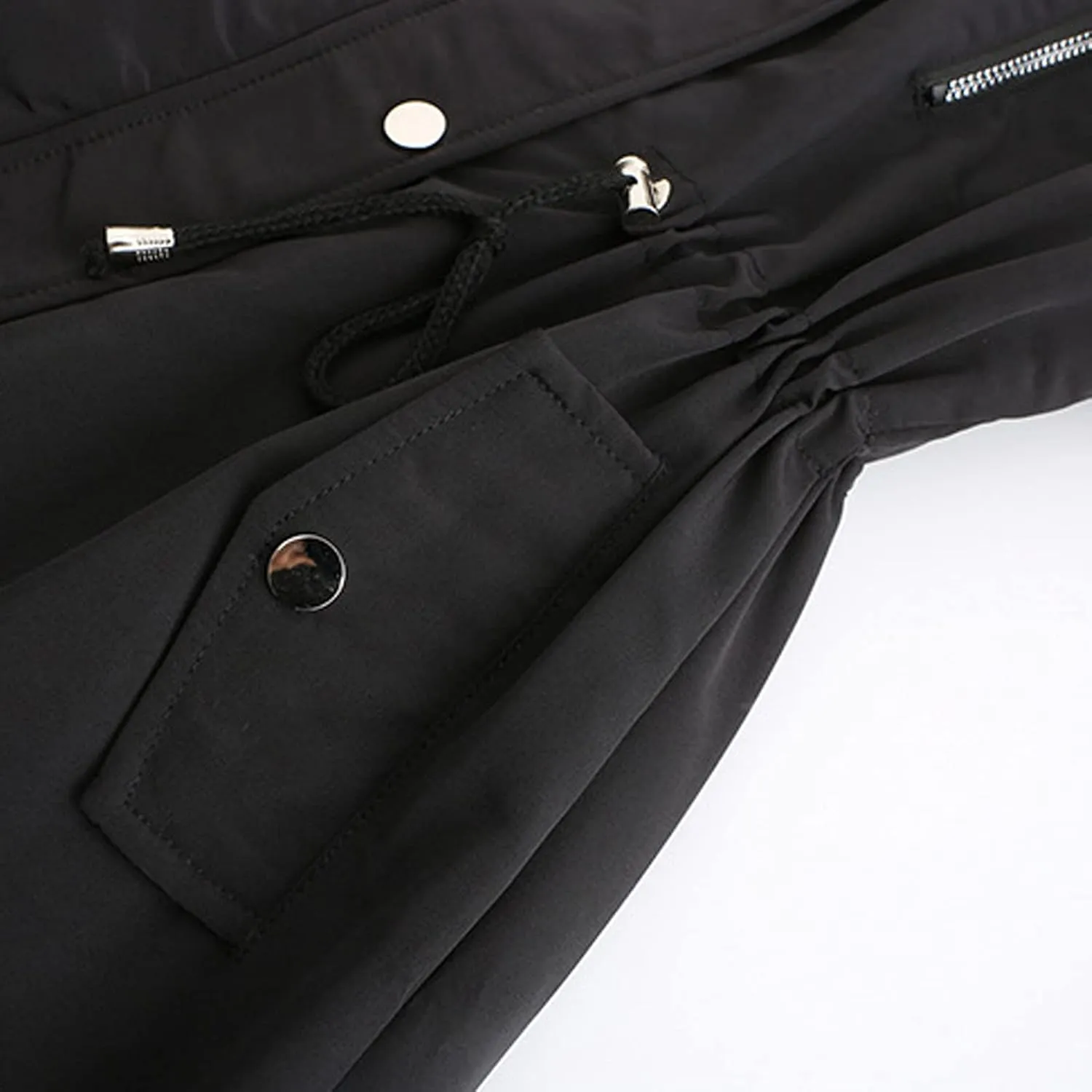 Women'S Winter Hooded Down Long Parkas Portable Thicken Puffer Coats Fashion Zipper With Pockets