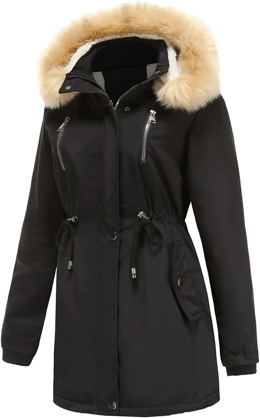 Women'S Winter Hooded Down Long Parkas Portable Thicken Puffer Coats Fashion Zipper With Pockets