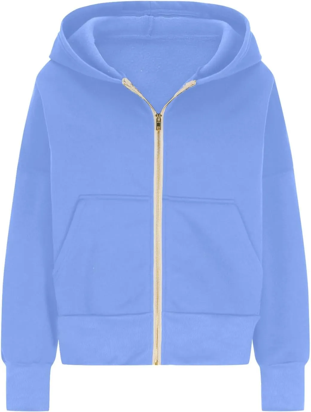 Women's Zip Up Hoodie 2024 Fall Fashion Oversized Sweatshirt Casual Long Sleeve Loose Athletic Jacket with Pockets