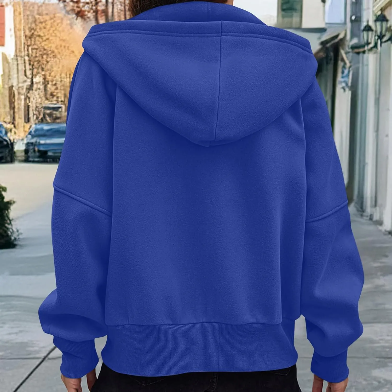 Women's Zip Up Hoodie 2024 Fall Fashion Oversized Sweatshirt Casual Long Sleeve Loose Athletic Jacket with Pockets