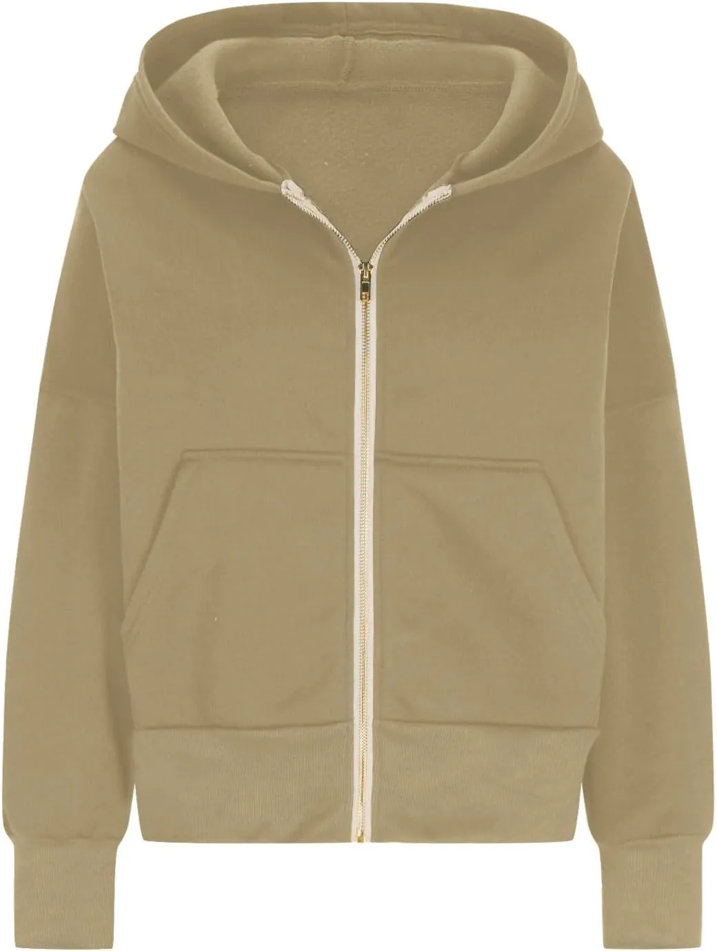 Womens Zip Up Hoodies Oversized Crop Sweatshirt Casual Fleece Hooded Jacket Fall Fashion 2024 Trendy Winter Clothes