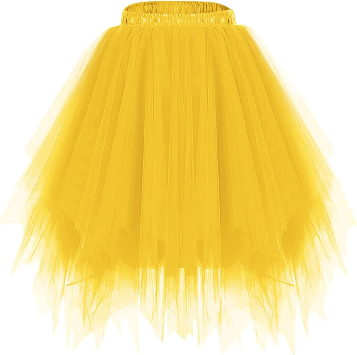 XUNRYAN Womens Tutu Skirts Knee Length Tulle Skirt Petticoat under Dress Crinoline Rockabilly Mesh Layered Tutu Skirt Slip