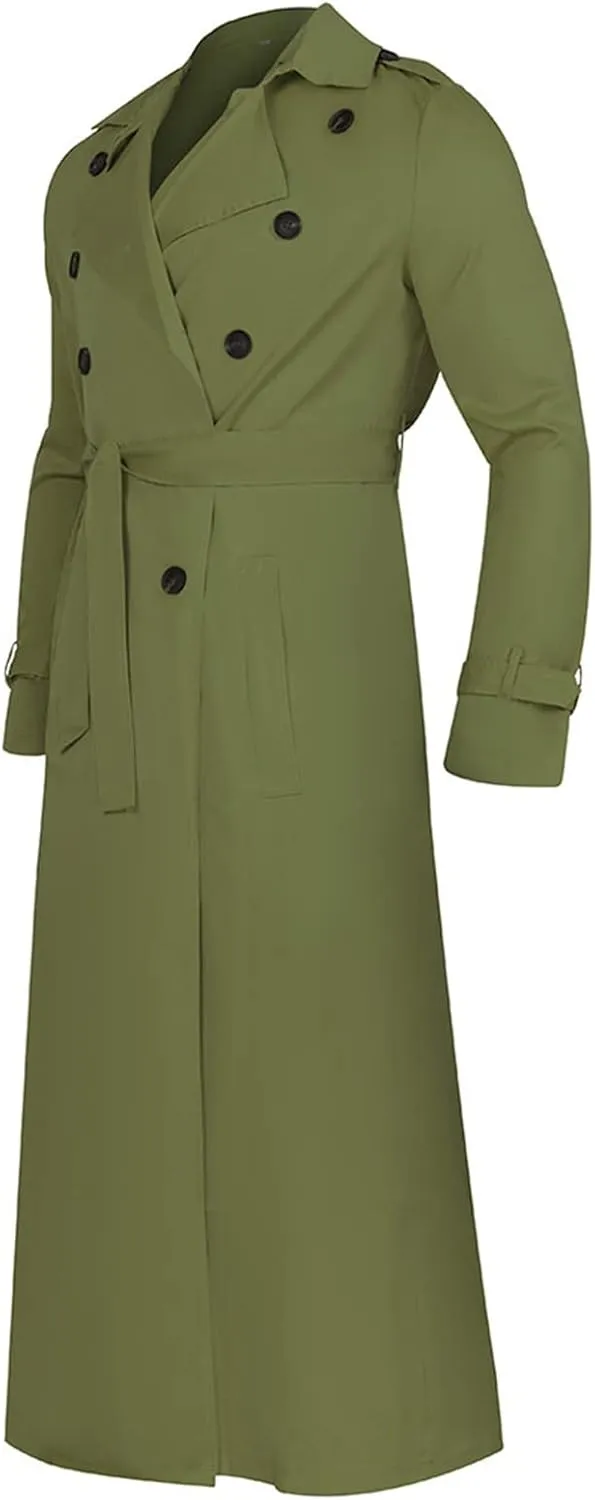 Ymosrh Mens Coats and Jackets Winter Men's Long-Slevee Luxury Full Length Trench Coat Long Wool Overcoat Jackets