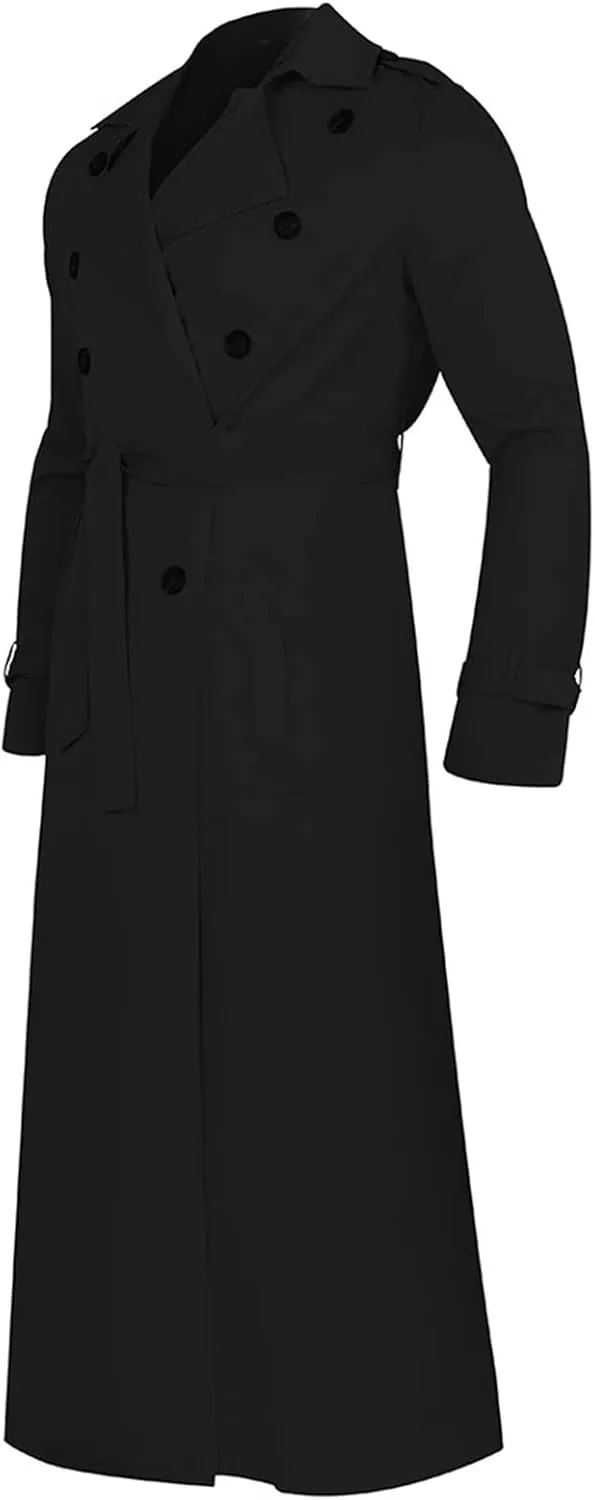 Ymosrh Mens Coats and Jackets Winter Men's Long-Slevee Luxury Full Length Trench Coat Long Wool Overcoat Jackets