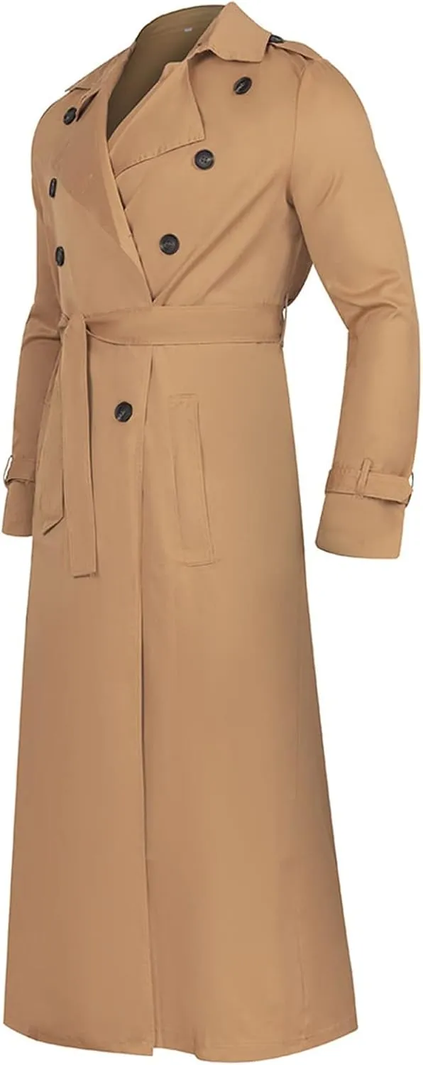 Ymosrh Mens Coats and Jackets Winter Men's Long-Slevee Luxury Full Length Trench Coat Long Wool Overcoat Jackets