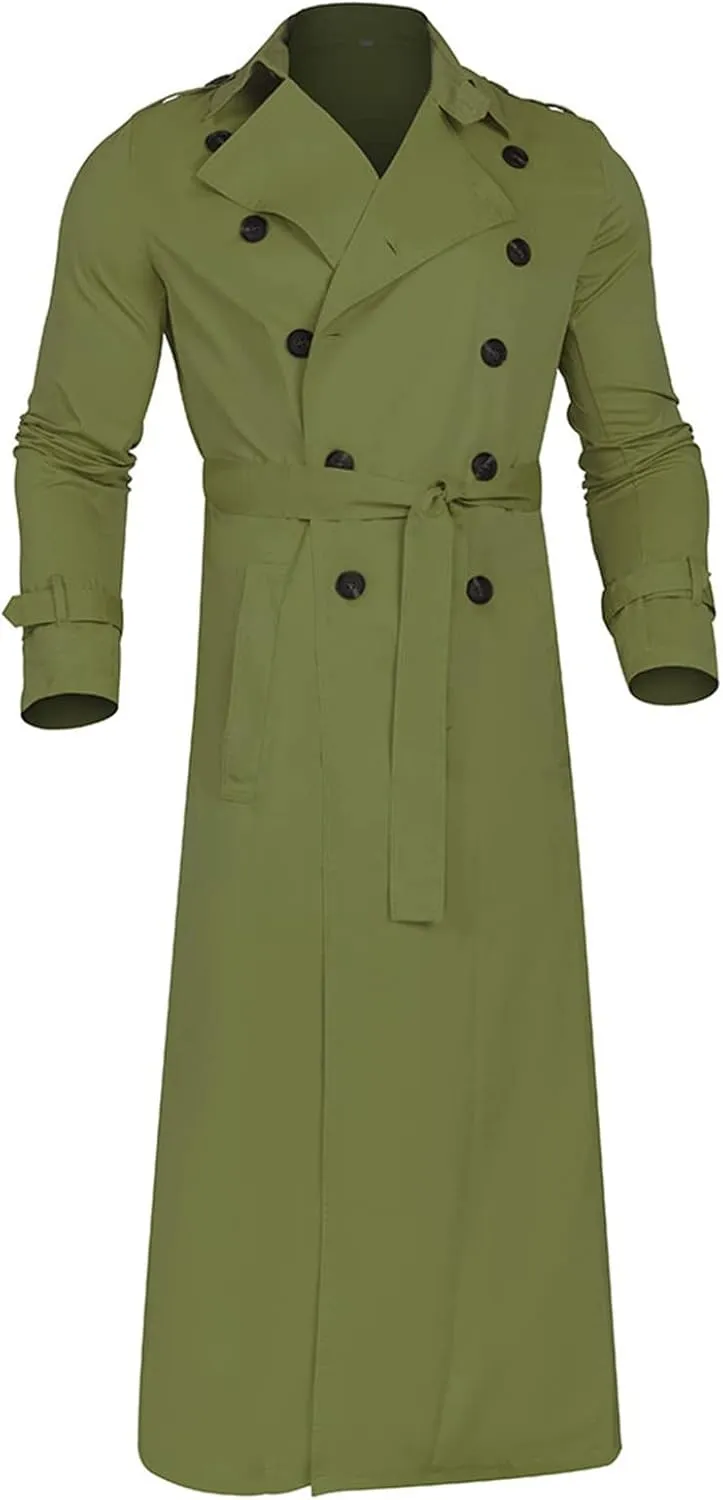 Ymosrh Mens Coats and Jackets Winter Men's Long-Slevee Luxury Full Length Trench Coat Long Wool Overcoat Jackets