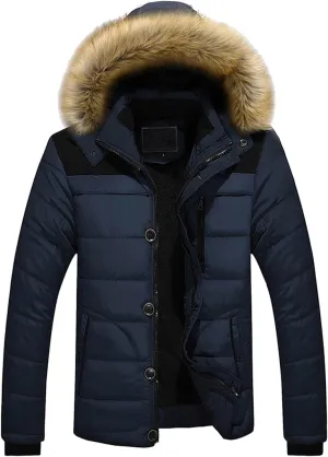Ymosrh Mens Jackets Winter Men Outdoor Warm Thick Jacket Hooded Coat with Zipper Pocket Fashion Jackets
