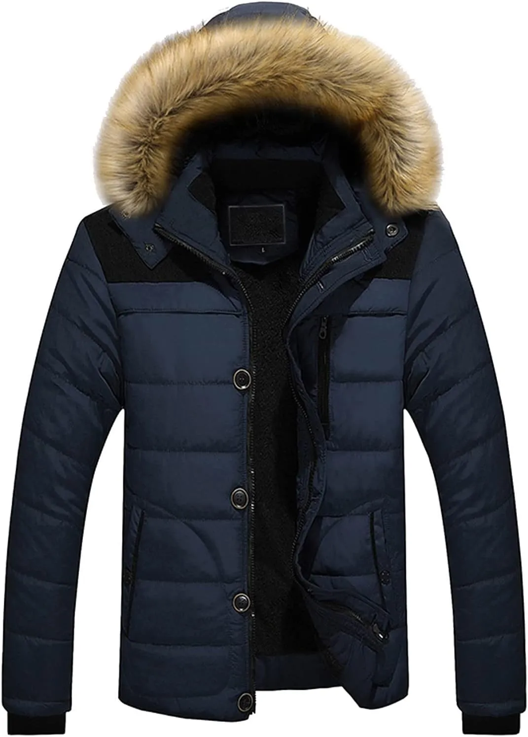 Ymosrh Mens Jackets Winter Men Outdoor Warm Thick Jacket Hooded Coat with Zipper Pocket Fashion Jackets