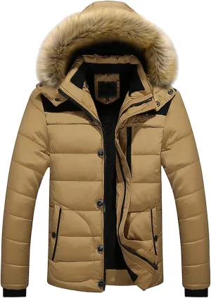 Ymosrh Sport Jackets for Men Warm Winter Thick Jacket Hooded Coat with Zipper Pocket Mens Coats and Jackets Fashion