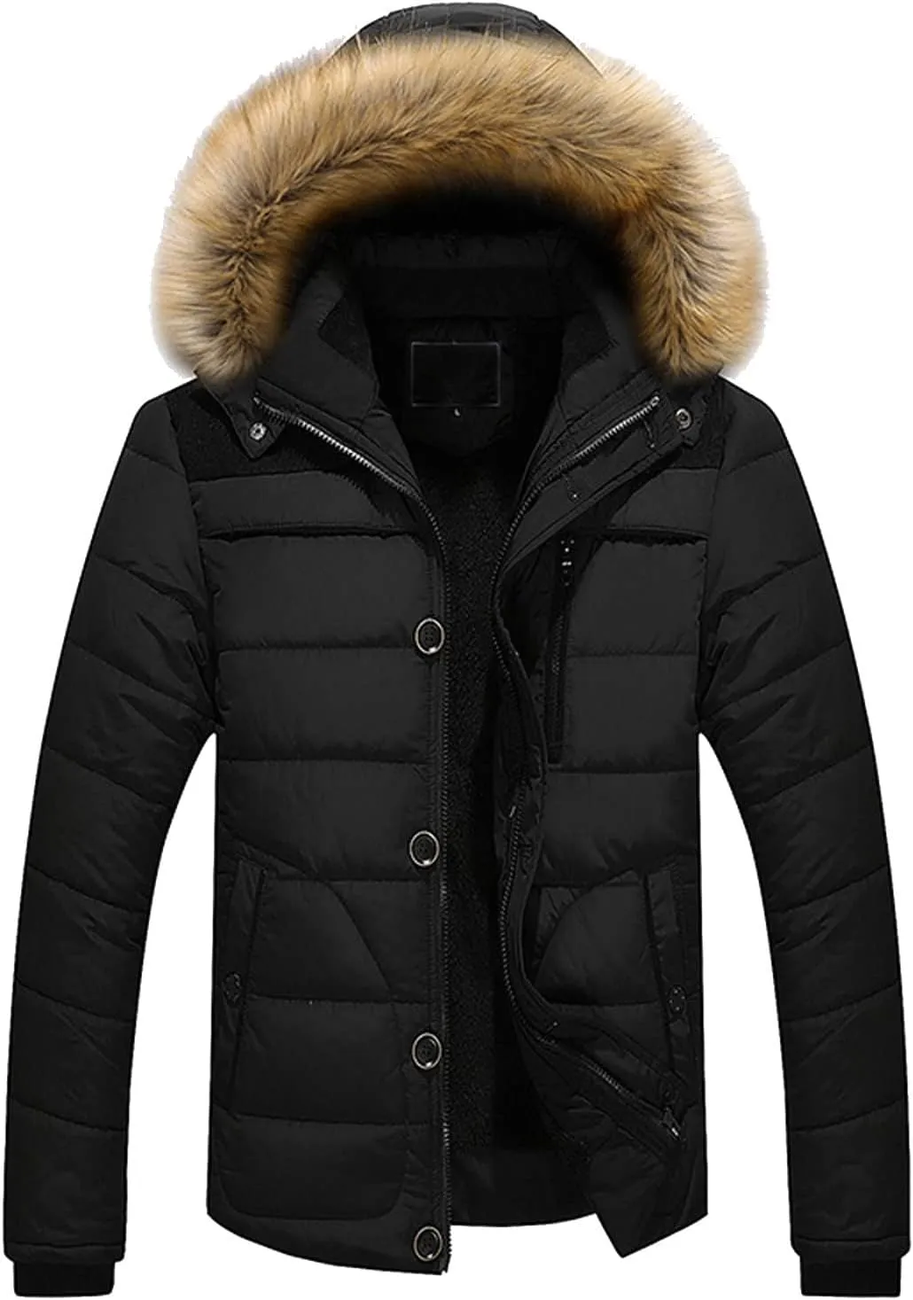 Ymosrh Sport Jackets for Men Warm Winter Thick Jacket Hooded Coat with Zipper Pocket Mens Coats and Jackets Fashion
