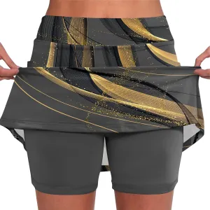 Yoga Culottes for Women Elastic Solid Color Athletic Shorts High Waist Skorts Skinny Joggers Lightweight