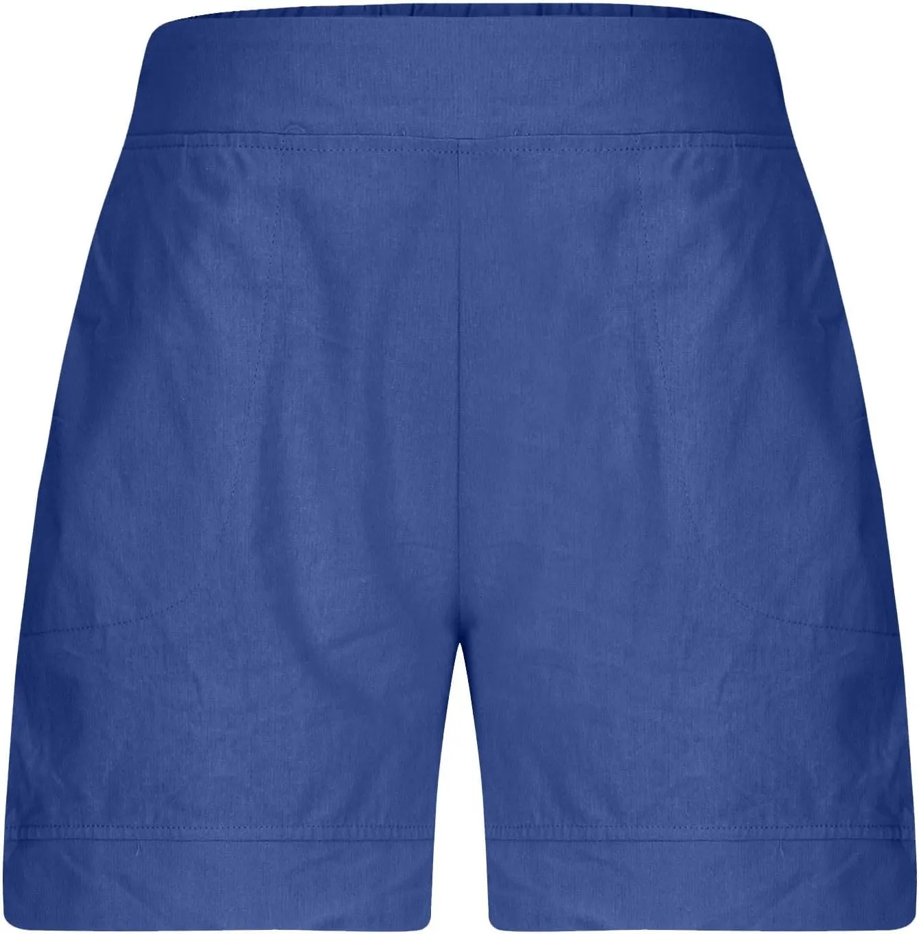 YRAETENM Linen Shorts Women Casual Cotton Bermuda Shorts Summer Elastic Waisted Short Vacation Beach Outfits with Pockets
