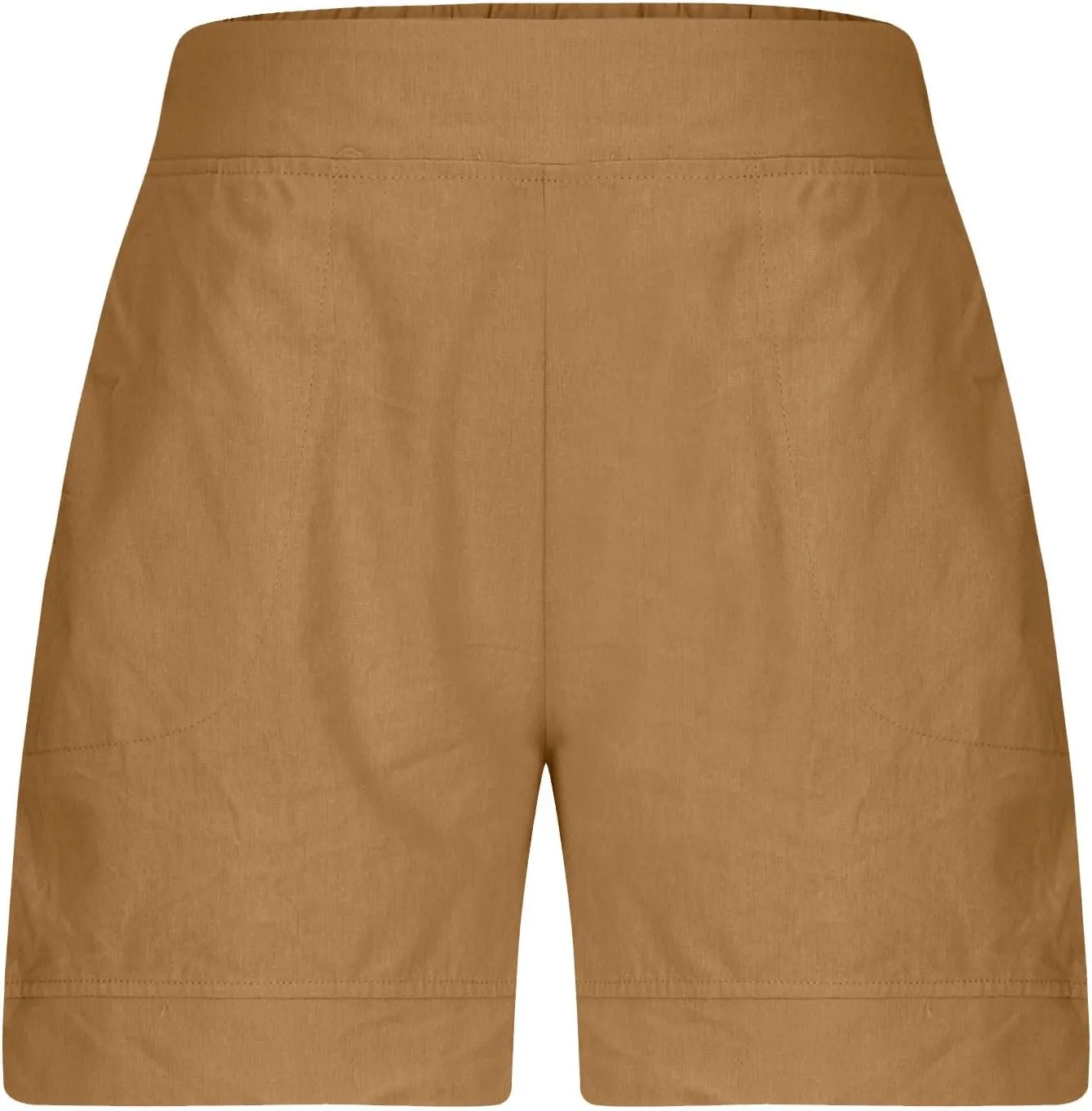 YRAETENM Linen Shorts Women Casual Cotton Bermuda Shorts Summer Elastic Waisted Short Vacation Beach Outfits with Pockets