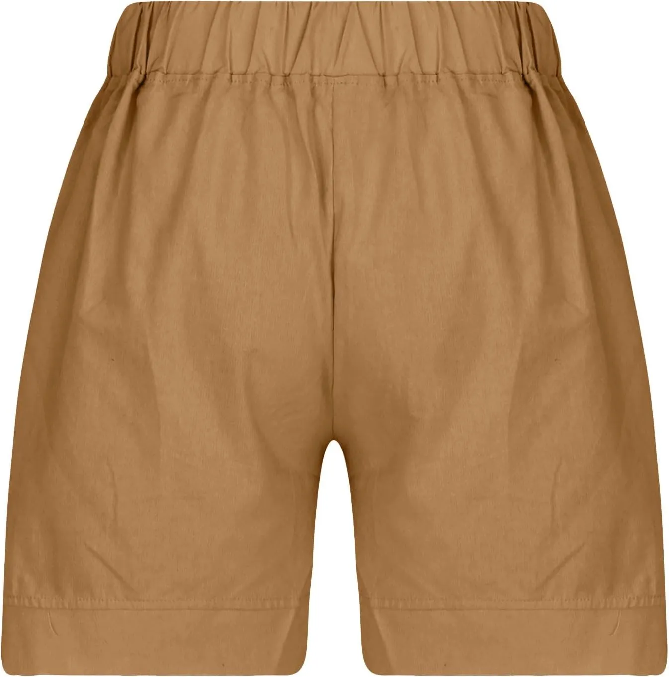 YRAETENM Linen Shorts Women Casual Cotton Bermuda Shorts Summer Elastic Waisted Short Vacation Beach Outfits with Pockets