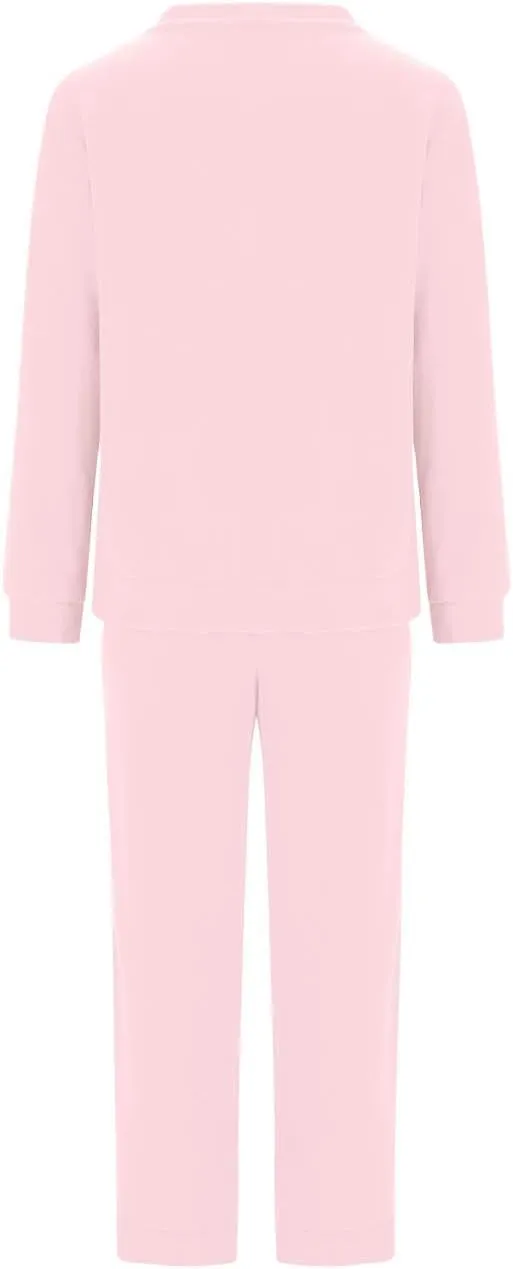 YRAETENM Lounge Sets for Women Fuzzy Fleece Long Sleeve 2 Piece Loungewear Outfits Sweater Pants Soft Lightweight Pajama Sets