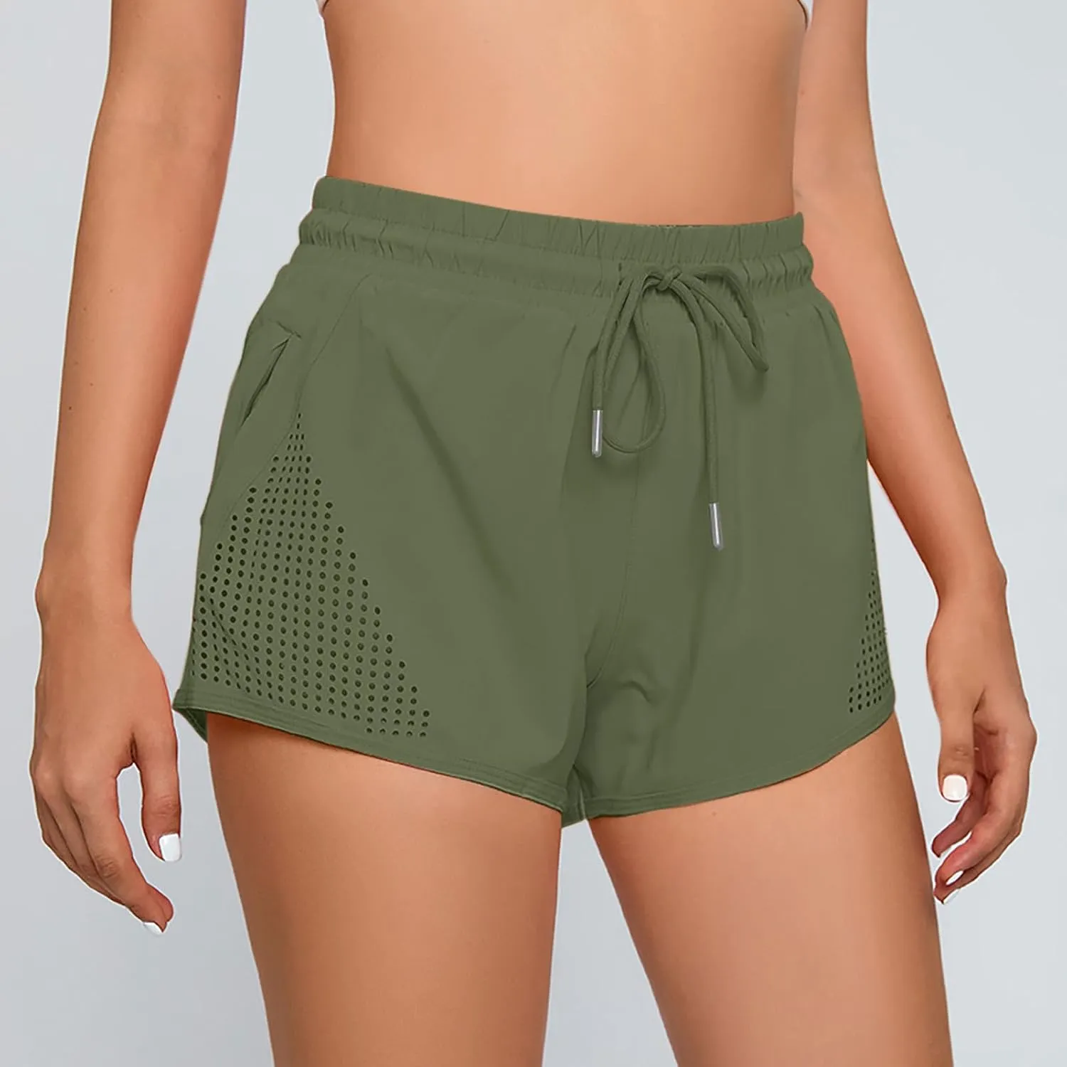 ZDRZK Summer Shorts for Women Lightweight Running Workout Shorts High Elastic Waisted Drawstring Dressy Casual Shorts