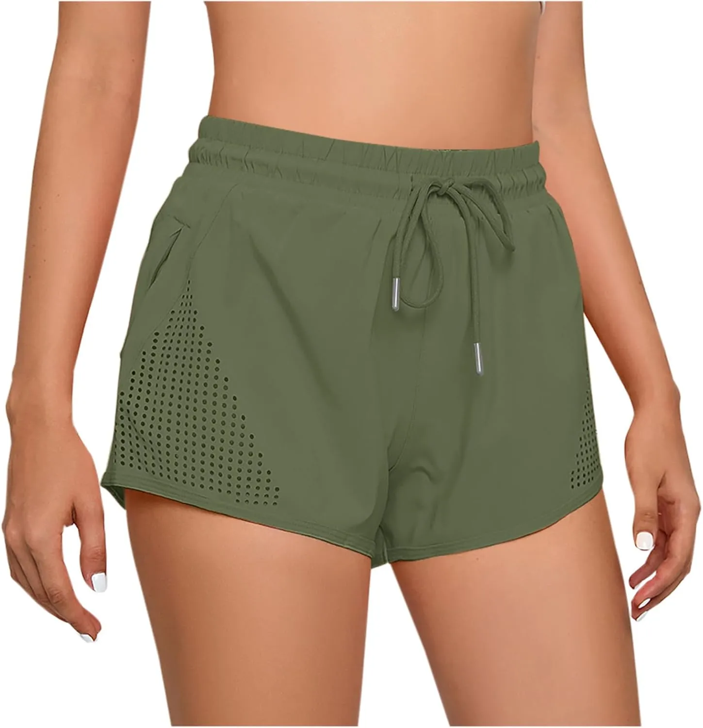 ZDRZK Summer Shorts for Women Lightweight Running Workout Shorts High Elastic Waisted Drawstring Dressy Casual Shorts