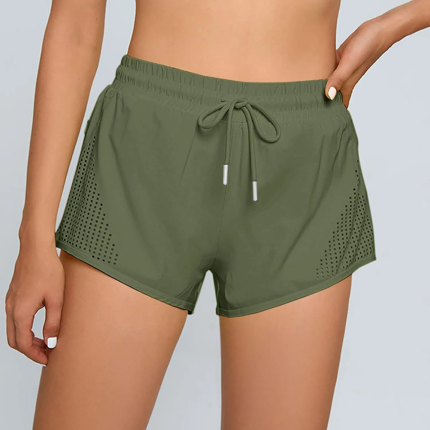ZDRZK Summer Shorts for Women Lightweight Running Workout Shorts High Elastic Waisted Drawstring Dressy Casual Shorts